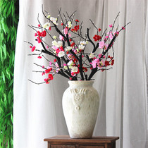 Simulation of plum blossom branches peach blossom tree fake flower silk flower decoration Flower home living room bedroom TV cabinet decoration flower art