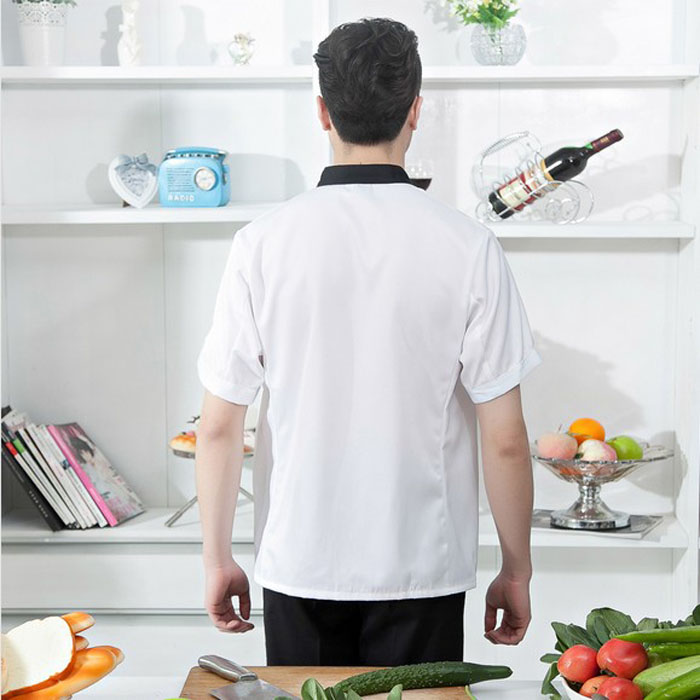 Quần áo đầu bếp mới Quần áo bếp ngắn tay đặt gói khách sạn nhà hàng tây nhà hàng mùa hè sau quần áo nhà bếp mùa hè quần đùi