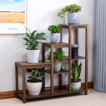 Nanzhu flower stand Modern simple flower stand Floor-to-ceiling living room flower stand Solid wood balcony multi-function fleshy flower stand