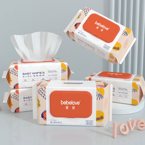 【80抽*3包】大尺寸婴儿手口专用带盖湿纸巾