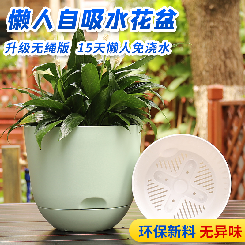 New Sloth Automatically Absorbent Resin Plastic Flower Pot Cultivation Gold Gado Meat Indoor Balcony Green Plant Kindergarten Basin