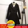 2018 thời trang thu đông 2018 váy dài áo khoác lông màu đen len nữ 2252X14 áo khoác da