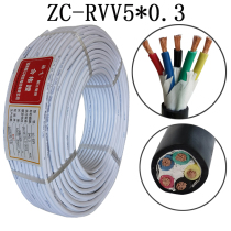 The national standard copper wire five-Core 4 3 2 core flexible sheathed cable Quad line RVV5X0 3 0 5 0 75