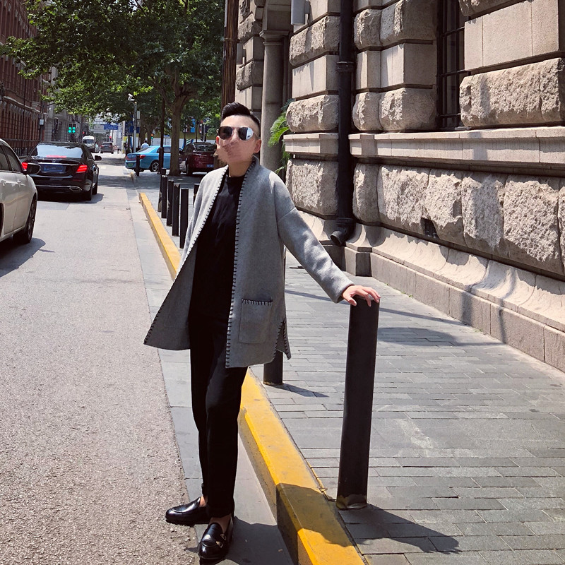 Han boss hlb tự ​​giữ dáng siêu đẹp đan áo len trong phần dài của cặp đôi mẫu nam nữ có thể mặc áo mùa thu thủy triều áo cổ lọ nam