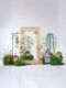 Dragon Boat Festival Decoration Scene Setup with Artificial Flowers, Fake Lotus Floral Arrangements, High-End Atmosphere, Beautiful Display, and Green Plant Ornaments