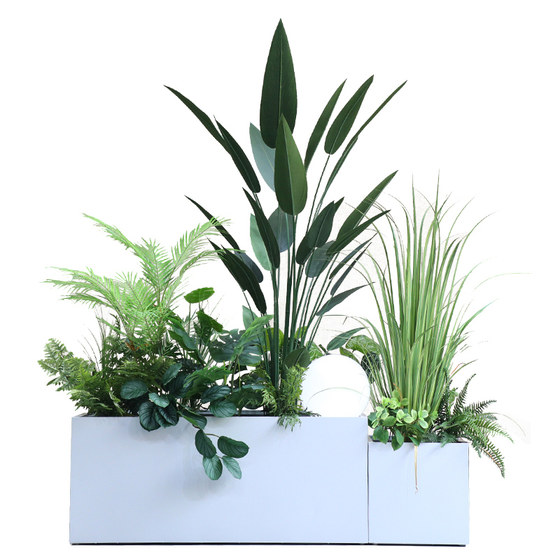 Simulated Plants, Large Fake Green Plant Ornaments, Fiberglass Flower Pots, Landscape Hotel, Shopping Mall, Restaurant Partition Decoration
