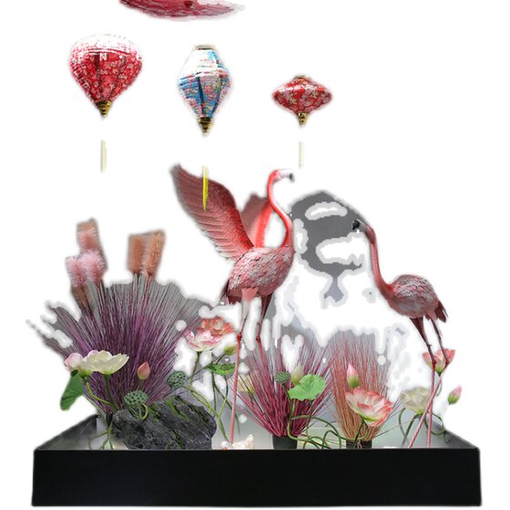 Artificial Flowers, Lotus Leaves, Lotus Flowers, Water Pool, Fish Pond Landscaping, Large High-End Artificial Flowers, Artificial Plant Potted Plants