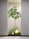 Simulated Plant Landscaping, Decorative Green Plants, Soft Decoration Landscape ‌ Wabi-Sabi Style Interior Arrangement under the Stairs in the Corner of the Entrance Hall