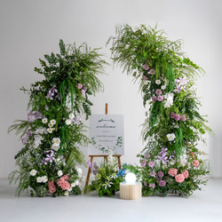 Forest-Style Artificial Flower Decorations, Horn Arch, Window Background Decoration, Outdoor Proposal, Wedding, Fake Floral Art Scene Arrangement
