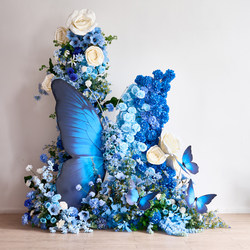 Giant Butterfly Decoration Waterfall Rose Artificial Flower Landscaping Clothing Store Storefront Fake Flowers Wedding Decoration Wedding Props