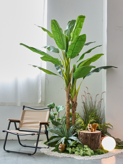 Large-Scale Simulated Green Plants, Landscaping Plants, Indoor Decoration, High-End Light Luxury Office Window Display, Fake Trees under Stairs
