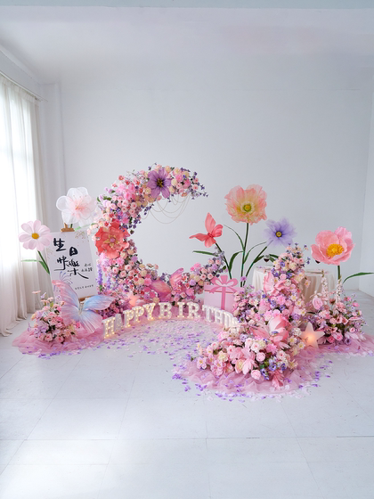 Artificial Flower Birthday Scene Floral Arrangement Decoration Landscape Aesthetic Ambiance Indoor Scene Landscaping Large Ornaments