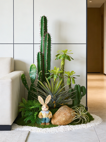 Guling Yisheng Indoor Artificial Cactus Landscaping Large Creative Plant Combination for Mall and Hotel Cactus Decoration