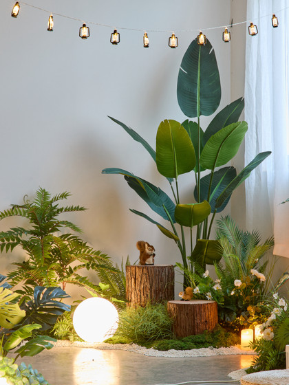 Camping-Style Large Artificial Green Plant Landscaping Combination, Outdoor Trendy Artificial Plants, Indoor Landscape Decoration