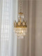French-Style Bedroom Bedside Lamp, Cloakroom, Hallway, Balcony, Entryway Lighting, American-Style Retro Crystal Single-Head Chandelier