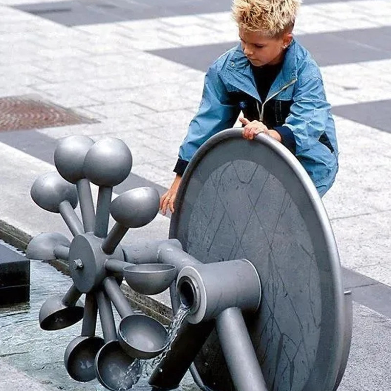 Archimedes Water Fetchers Customised Stainless Steel Children Outdoor Pleasure Equipment Spiral Waterwheel Play Water Jacket Pressure Water