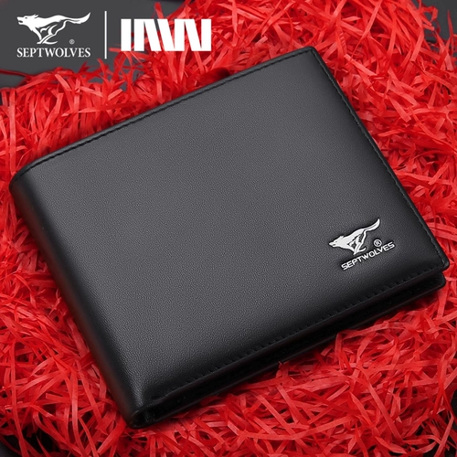 Septwolves, бумажник с гравюрой, из натуральной кожи, делается под заказ, подарок на день рождения