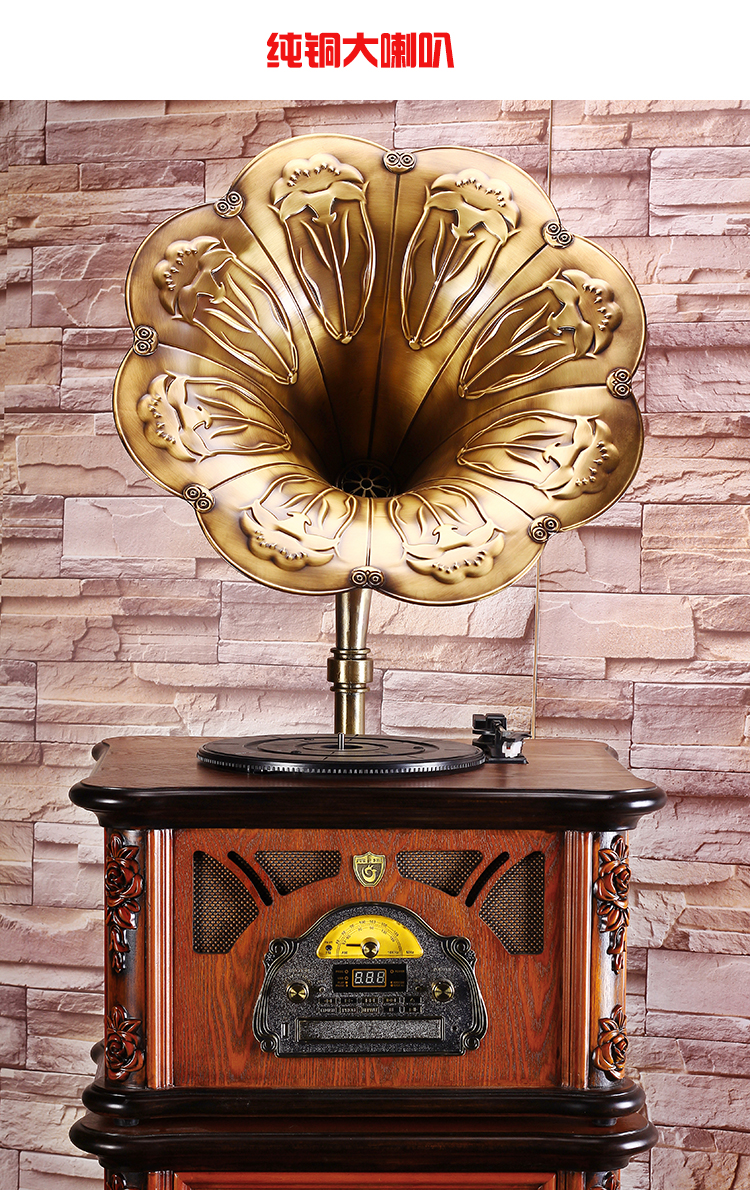 mâm đĩa than audio technica Jue phonograph sáng tạo retro cổ gỗ cổ điển vinyl ghi máy nghe nhạc sừng lớn máy nghe nhạc châu Âu 	đầu đĩa than cổ victor