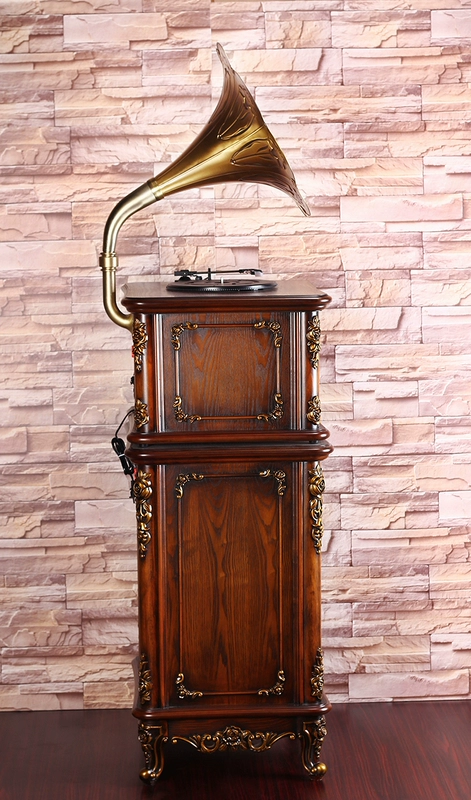 Jue phonograph sáng tạo sừng lớn máy ghi âm retro cổ điển máy ghi âm vinyl cổ điển châu Âu âm thanh gỗ rắn 	đầu đĩa than aiwa	
