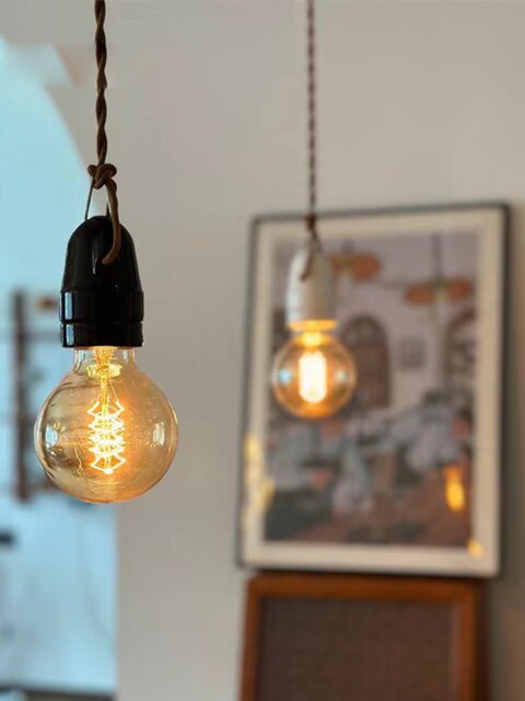 Japanese-Style Retro Ceramic Bedside Lamp Single-Head Unique Restaurant Bar Counter Lamp Foyer Corridor Bedside Mini Pendant Lamp