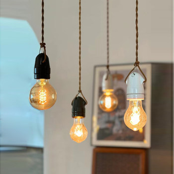 Japanese-Style Retro Ceramic Bedside Lamp Single-Head Unique Restaurant Bar Counter Lamp Foyer Corridor Bedside Mini Pendant Lamp