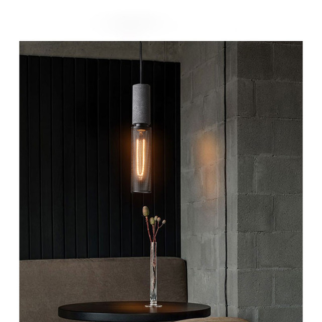 Nordic Restaurant Cement Multi-Head Pendant Light Shop Commercial Single-Head Bar Counter Lamp Retro Industrial Style Creative Bedside Lighting