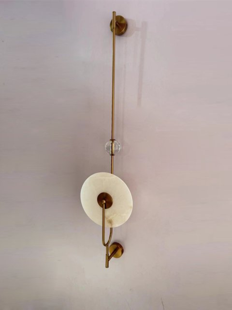 New Chinese-Style Model House Minimalist Designer Creative Living Room Background Wall Bedside Lamp Long Marble Engineering Wall Lamp