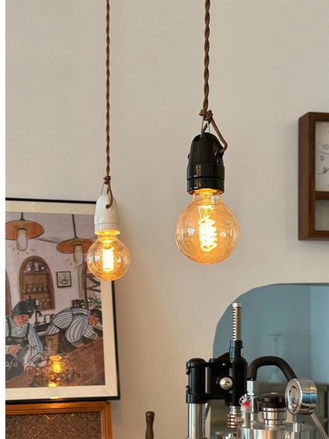 Japanese-Style Retro Ceramic Bedside Lamp Single-Head Unique Restaurant Bar Counter Lamp Foyer Corridor Bedside Mini Pendant Lamp