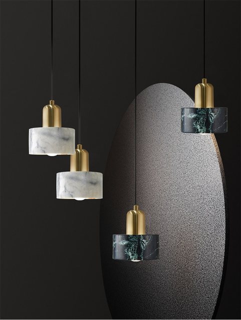 Simple Nordic Post-Modern Marble Creative Dining Room Spotlight Lamp Bedroom Bar Counter Window Single-Head Bedside Pendant Lamp