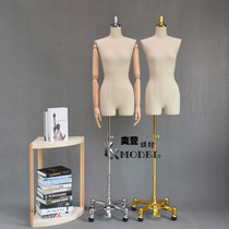 Female bust model golden head cover universal wheel base Korean model props wedding shop clothing hanger silver