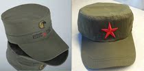  Army green camouflage training hat Canvas sports army fan hat Tough guy hat Flat top hat Army hat Eagle head hat