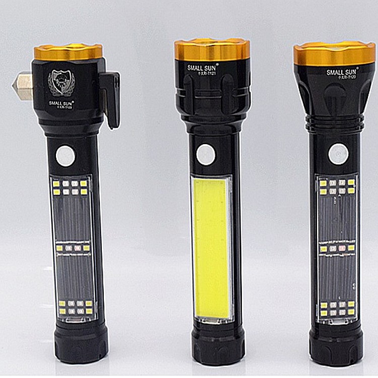 Small sun T120 multifunction USB rechargeable flashlight side light work light outdoor riding fishing mini
