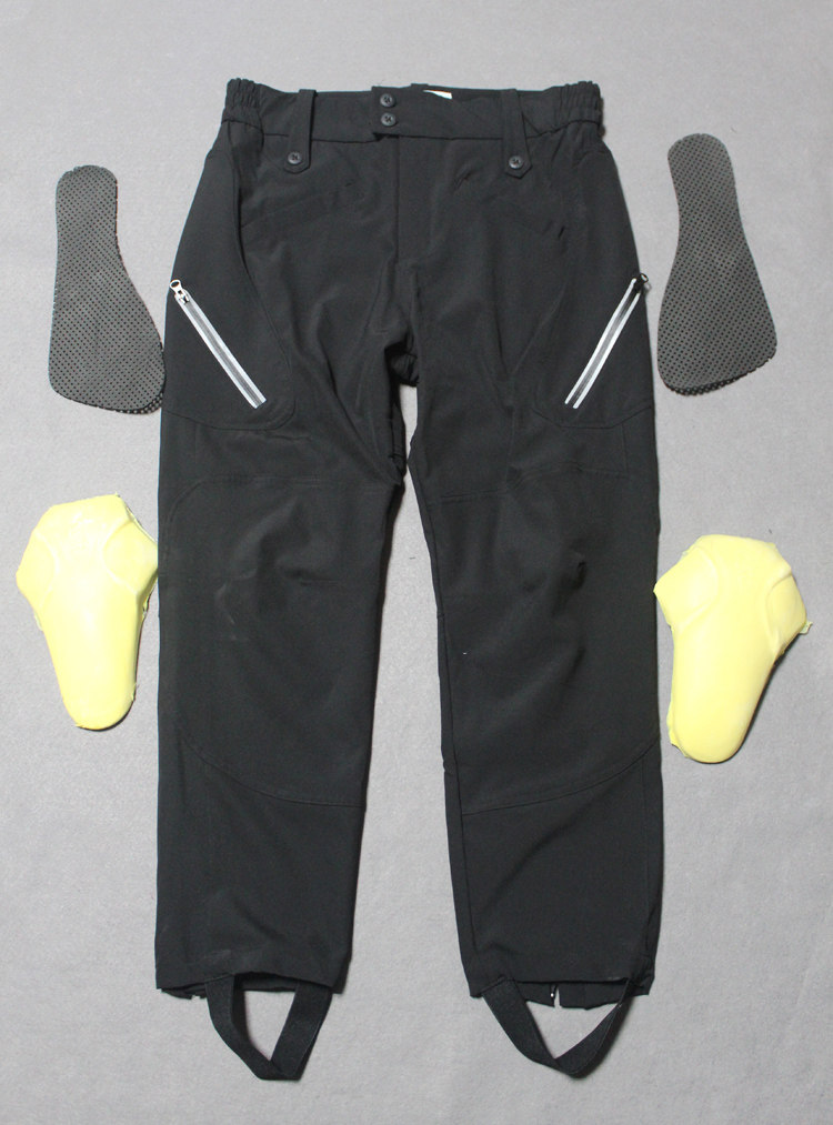 Spring and summer motorcycle riding pants black elastic breathable quick-drying trousers with removable protective gear