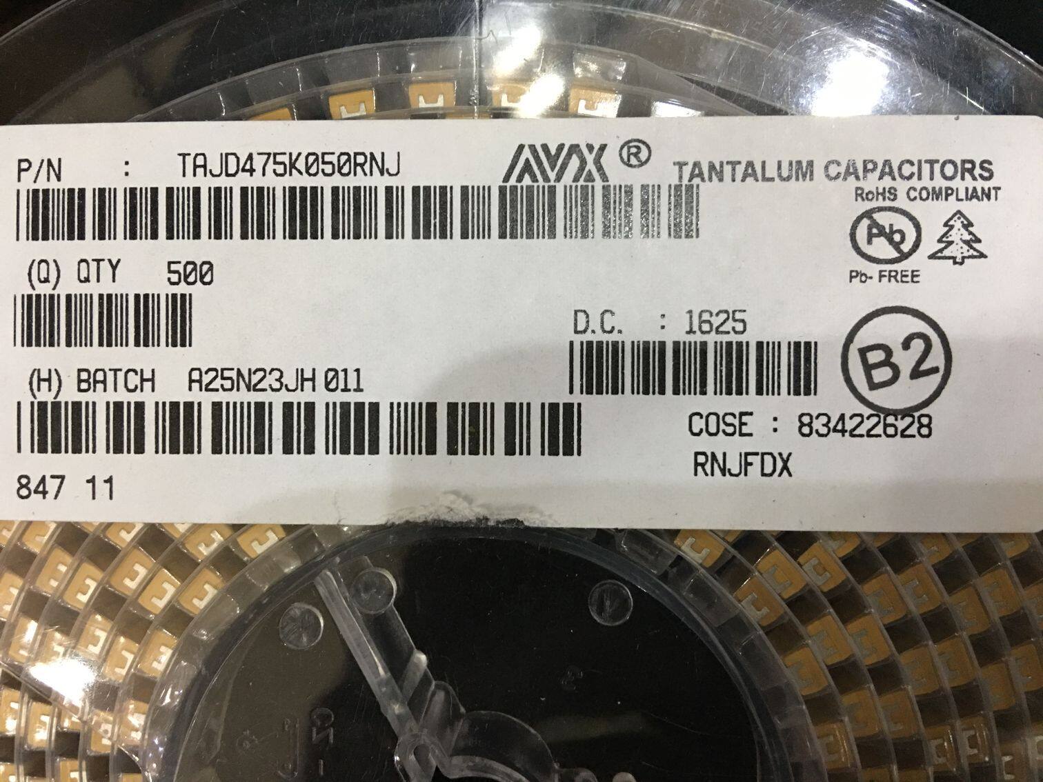 AVX6032 TAJC474K050 50V0 47UF C type 10% 474T