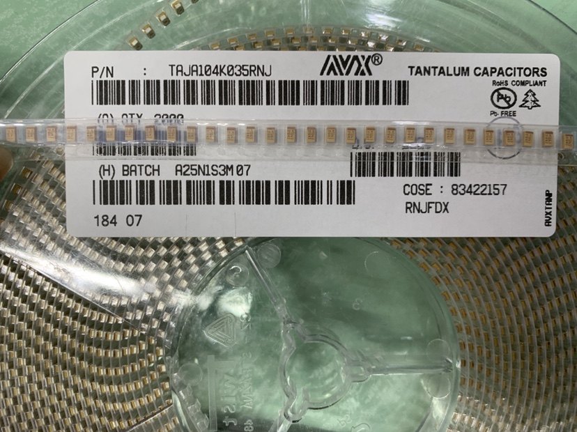Tantalum capacitor AVX 1206 3216 TAJA104K035RNJ 35V 0 1UF A type 104V