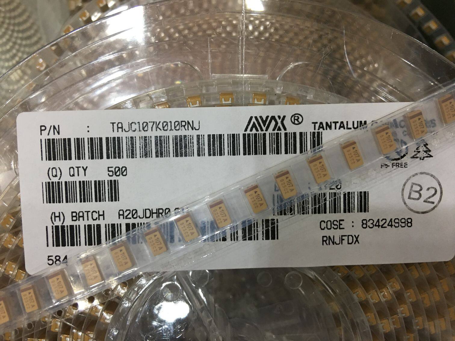 AVX 6032 TAJC107K010 10V 100UF C type 10% 107A yellow