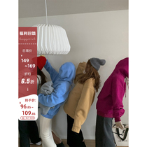 HEYGIRL Black Brother Korean version of loose couples thick hooded sweater women slim lazy top autumn and winter