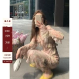 Платье, весенняя длинная юбка, по фигуре, в цветочек, французский стиль