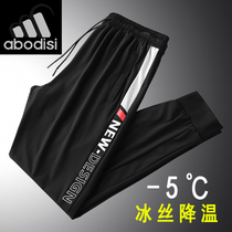 High-bomb ice pants mens ultra-thin quick-drying silky summer thin womens loose Ice Silk sports trousers