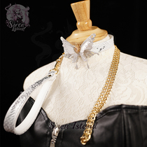 Siren Island handmade flower liquid butterfly snakeskin collar choker traction rope niche subculture accessories