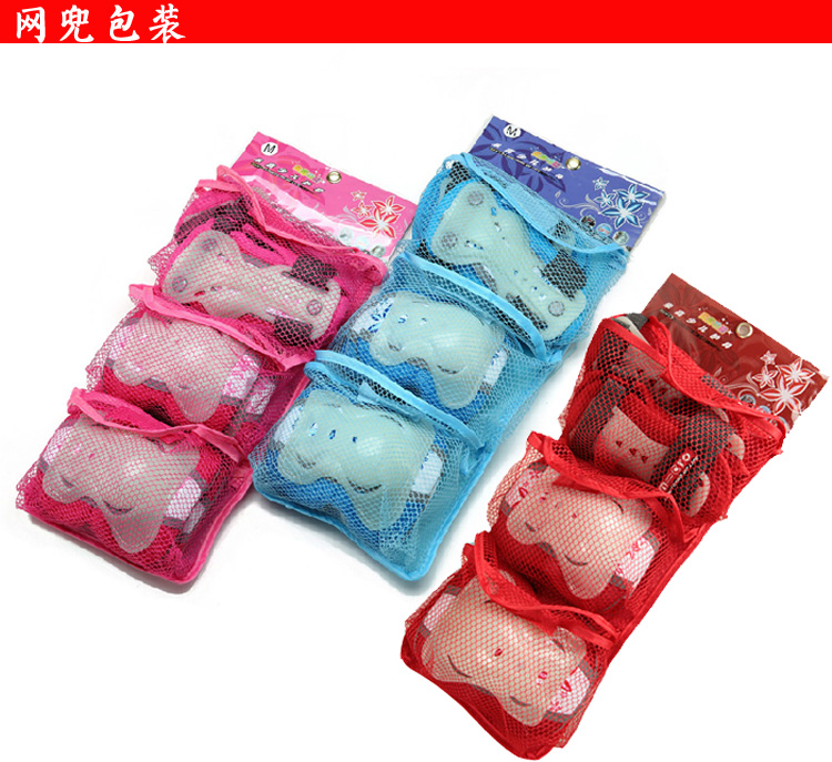 Phim hoạt hình xác thực trẻ em trượt băng bảo vệ 6 bộ thiết bị bảo vệ dày giày trượt huỳnh quang giày trượt patin - Trượt băng / Trượt / Thể thao mạo hiểm xe điện trượt