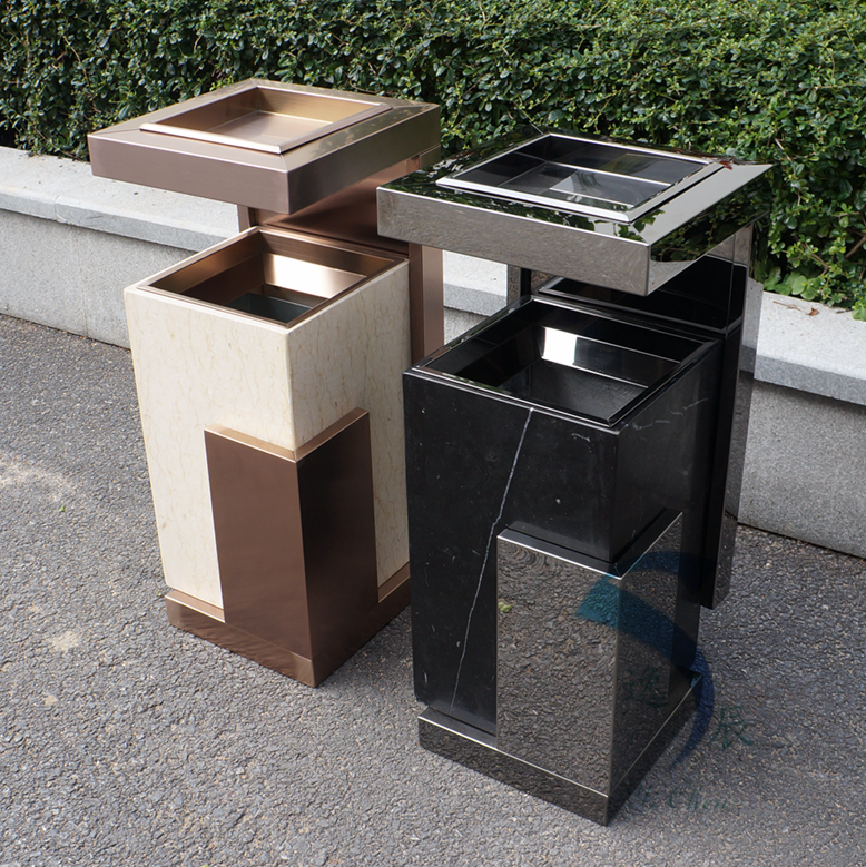 Stainless Steel Hotel Trash Can Lobby Marble Ash Bucket Office Building Elevator Entrance guesthouses Indoor fruit suitcases-Taobao