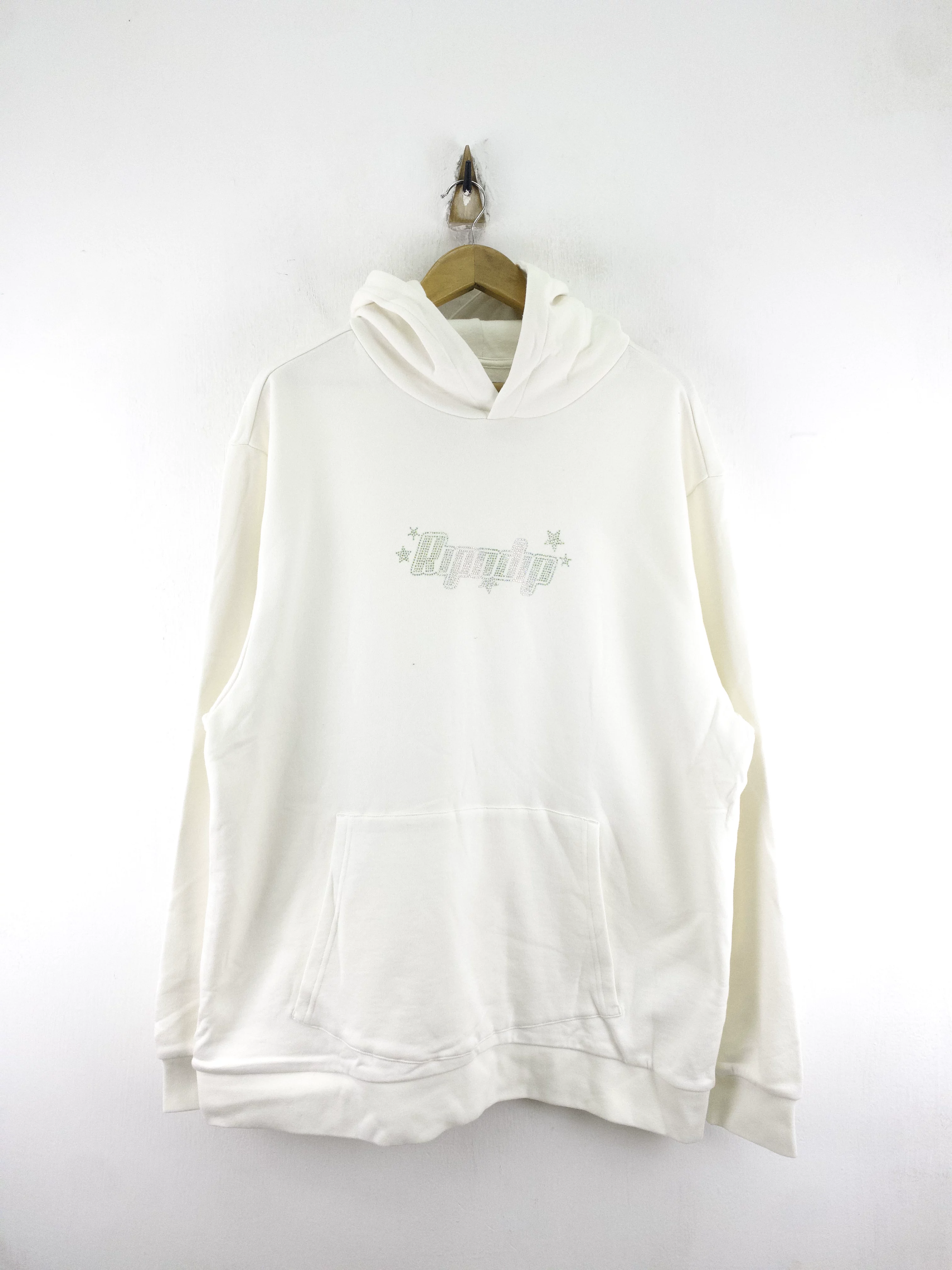 Худи сумка с капюшоном белого цвета свободного кроя с щитом alien flash diamond от ripndip размера XL