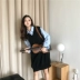 Học sinh Hàn Quốc mùa thu mới thả lỏng V-cổ rắn màu mui xe dài áo vest nữ áo khoác mùa đông nữ Áo vest
