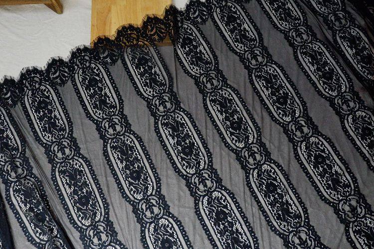 Jacquard-Spitzens toff für Wimpern, ausgehöhlt, weiß, schwarz, rot, 140 cm breit, RS594, 3M Lot – Detail 14