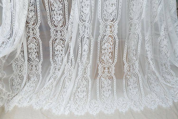 Jacquard-Spitzens toff für Wimpern, ausgehöhlt, weiß, schwarz, rot, 140 cm breit, RS594, 3M Lot – Detail 9