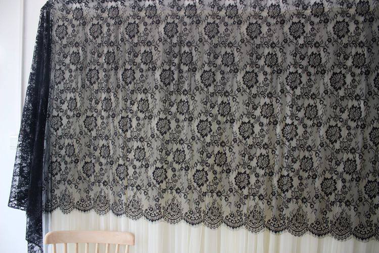 1,5m x 1,5m Baumwoll-Wimpernspitzenstoff mit französischer Seilstickerei DIY Nähen von Kleidern, Vorhängen und Tischdecken – Detail 10
