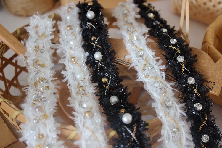 Description Picture 5 of itemBeaded chain lace clothing coat sewing decorative Lace webbing accessories