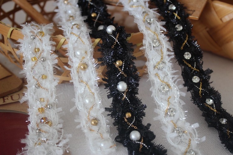 Description Picture 2 of itemBeaded chain lace clothing coat sewing decorative Lace webbing accessories