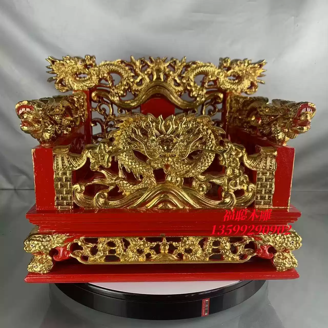 廠家直銷五龍椅神明坐椅佛用寶座神像輦轎文椅九龍椅脫椅紅色-淘寶 